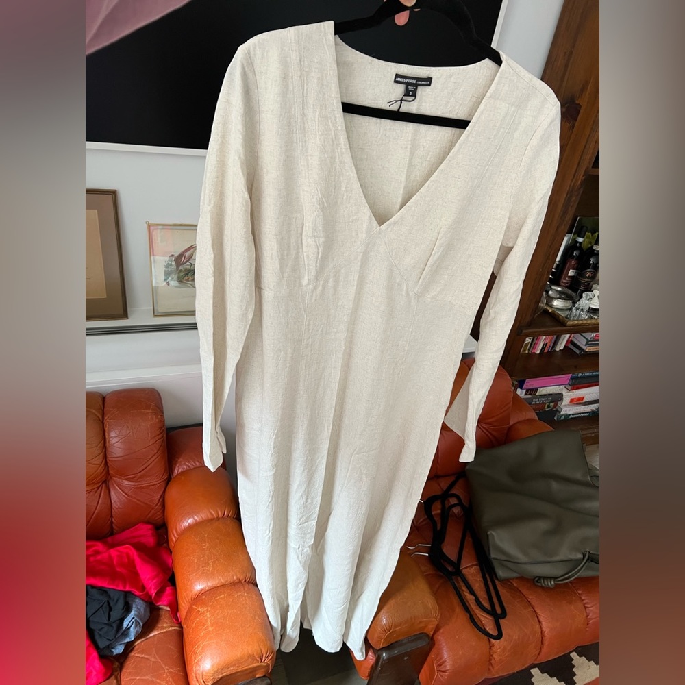 NWOT James Perse long sleeve linen maxi dress